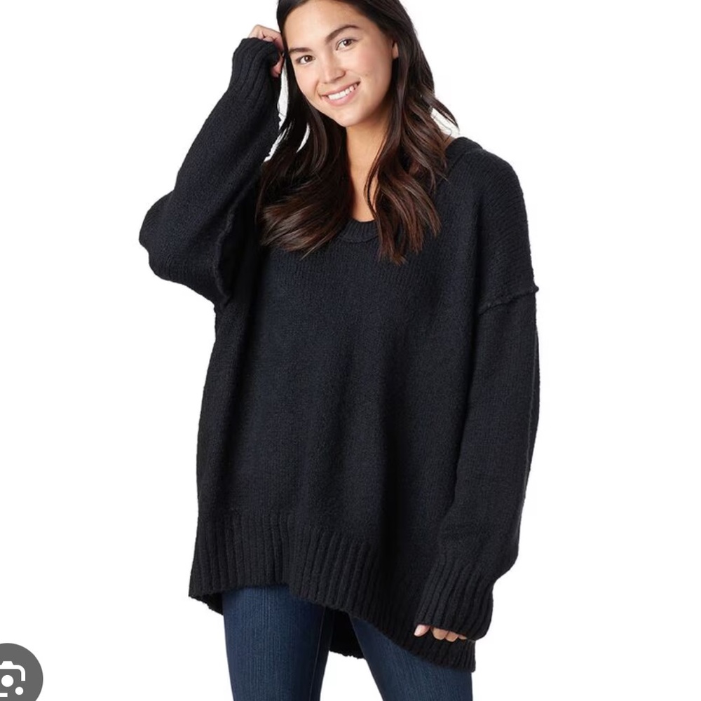 Brookside black free people tunic sweater size small excellent condition